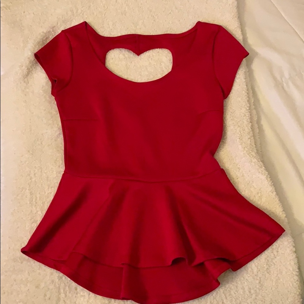 Red peplum top